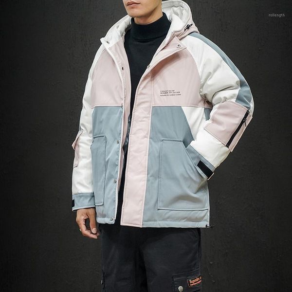 2020 mens parkas winter new stitching hit color hooded cotton coat male korean version the trend loose thick cotton jacket coat1, Black
2020 mens parkas winter new stitching hit color hooded cotton coat male korean version the trend loose thick cotton jacket coat1, Black