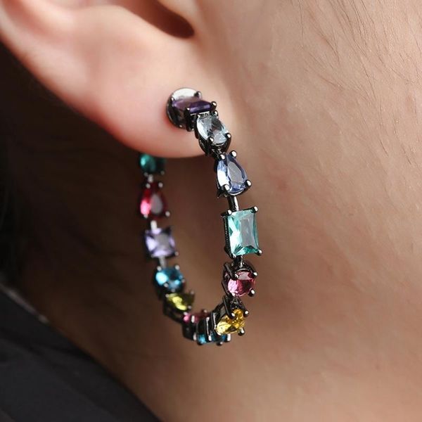 hoop & huggie luxury shiny rainbow rhinestone geometric round earrings statement bling crystal big for women jewelry, Golden;silver
hoop & huggie luxury shiny rainbow rhinestone geometric round earrings statement bling crystal big for women jewelry, Golden;silver