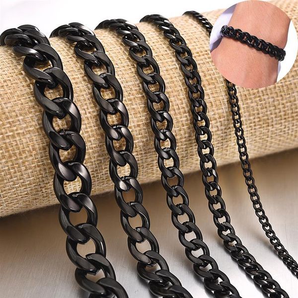 link, chain black titanium steel bracelet for men women fashion classic solid cuban link chains jewelry bangle christmas gift
link, chain black titanium steel bracelet for men women fashion classic solid cuban link chains jewelry bangle christmas gift