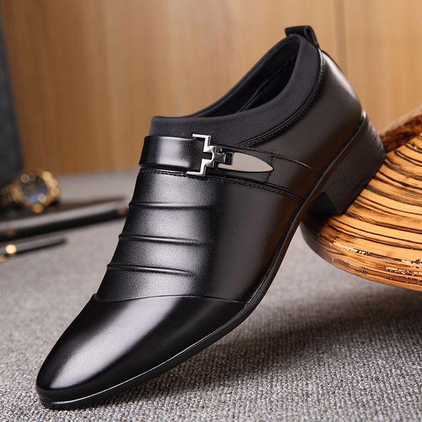 men's shoes 2020 spring leather shoes pointed casual men's business breathable, Black
men's shoes 2020 spring leather shoes pointed casual men's business breathable, Black
