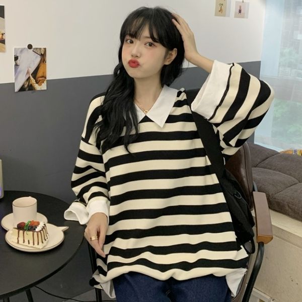 ged7m autumn winter 2020 new stripe wfxtr korean coat sweater version ins lazy women's long sleeve sweater loose and thin coat wear, Black
ged7m autumn winter 2020 new stripe wfxtr korean coat sweater version ins lazy women's long sleeve sweater loose and thin coat wear, Black