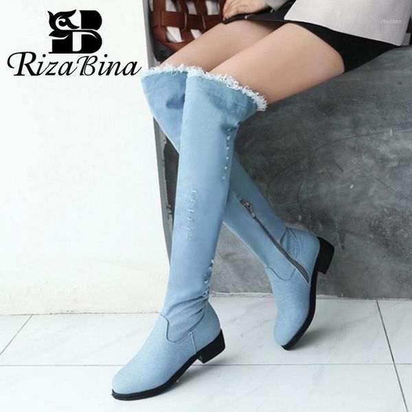 rizabina plus size 32-48 fashion women boots over the knee zipper denim warm shoes women party club flats boots winter shoes1, Black
rizabina plus size 32-48 fashion women boots over the knee zipper denim warm shoes women party club flats boots winter shoes1, Black