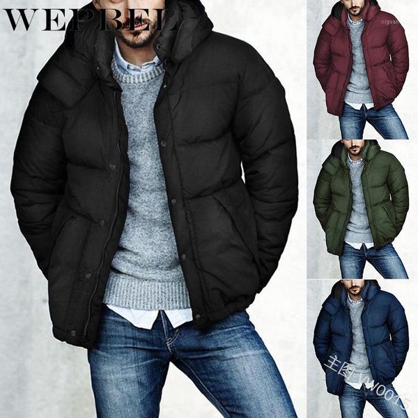 wepbel men winter down jacket hooded warm coat for men cotton-padded mens winter protection silk wadding overcoat outerwear1, Black 
wepbel men winter down jacket hooded warm coat for men cotton-padded mens winter protection silk wadding overcoat outerwear1, Black