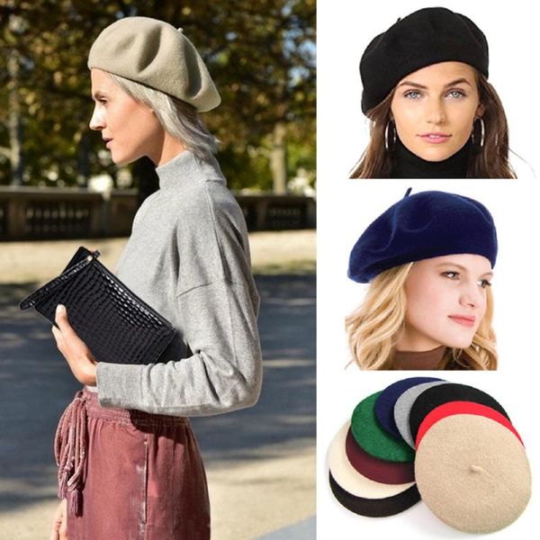 elegant lady women wool felt warm woman bonnet french classic beret beanie slouch hat russian cap tam, Blue;gray
elegant lady women wool felt warm woman bonnet french classic beret beanie slouch hat russian cap tam, Blue;gray