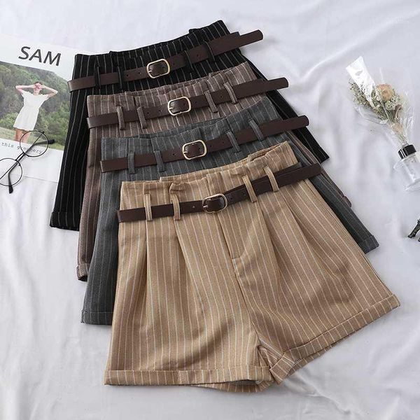 women's shorts 2021 elegant women summer casual cotton striped sashes loose fashion feminino high waist belt slim short pants1, White;black
women's shorts 2021 elegant women summer casual cotton striped sashes loose fashion feminino high waist belt slim short pants1, White;black