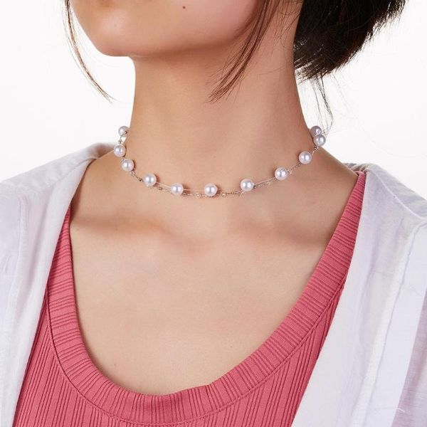 rinhoo korean double layer pearl choker necklace crystal simulated pearl fashion necklaces statement jewelry gift women necklace, Silver
rinhoo korean double layer pearl choker necklace crystal simulated pearl fashion necklaces statement jewelry gift women necklace, Silver