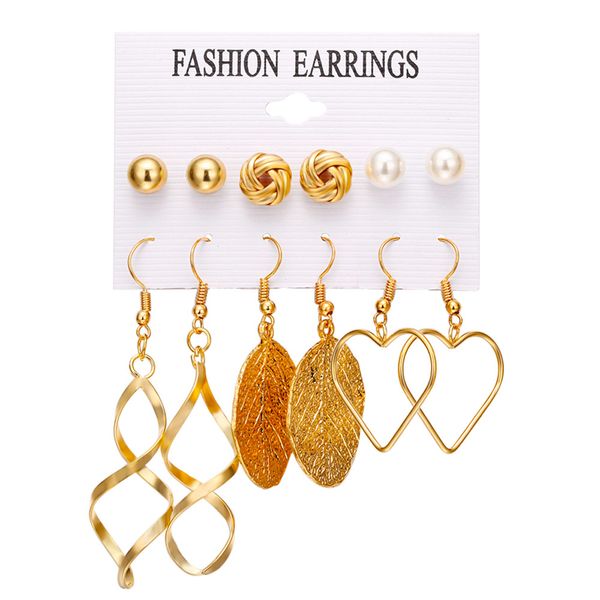 earrings creative retro hollow love leaf pearl flow delicate jewelry sets earrings 6 pairs/pcs, Golden;silver
earrings creative retro hollow love leaf pearl flow delicate jewelry sets earrings 6 pairs/pcs, Golden;silver