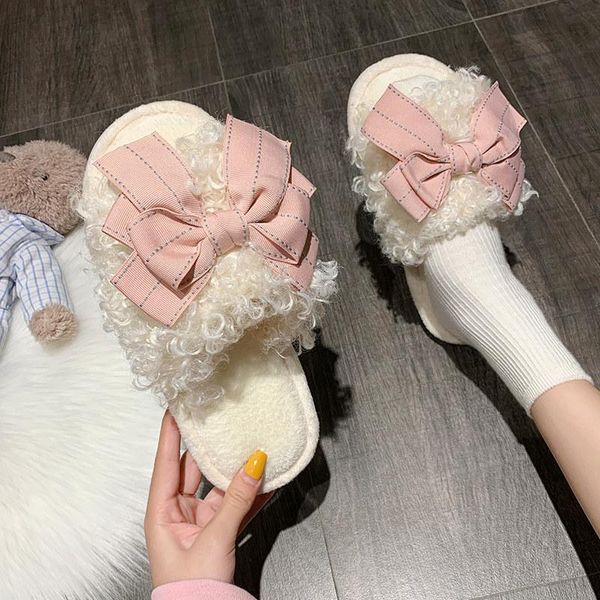 slippers fur cute bow furry winter flat soft indoor women's plush house shoes woman zapatillas de casa mujer, Black
slippers fur cute bow furry winter flat soft indoor women's plush house shoes woman zapatillas de casa mujer, Black