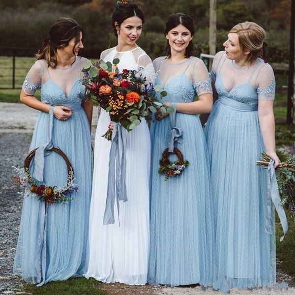 ice blue plus size a line bridesmaid dresses lace applique short sleeves lace applique sheer neck maid of honor gowns wedding party dress, White;pink
ice blue plus size a line bridesmaid dresses lace applique short sleeves lace applique sheer neck maid of honor gowns wedding party dress, White;pink