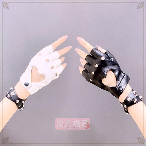 New Womens gloves Lolita Punk Gloves Rock Leather Heart shape hollow out Cool girl Half-finger women winter, Blue;gray
New Womens gloves Lolita Punk Gloves Rock Leather Heart shape hollow out Cool girl Half-finger women winter, Blue;gray