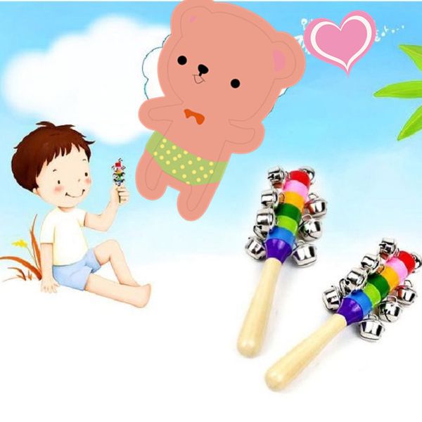 colorful wooden stick 10 jingle bells rainbow hand shake bell rattles baby kid children infant educational toy
colorful wooden stick 10 jingle bells rainbow hand shake bell rattles baby kid children infant educational toy