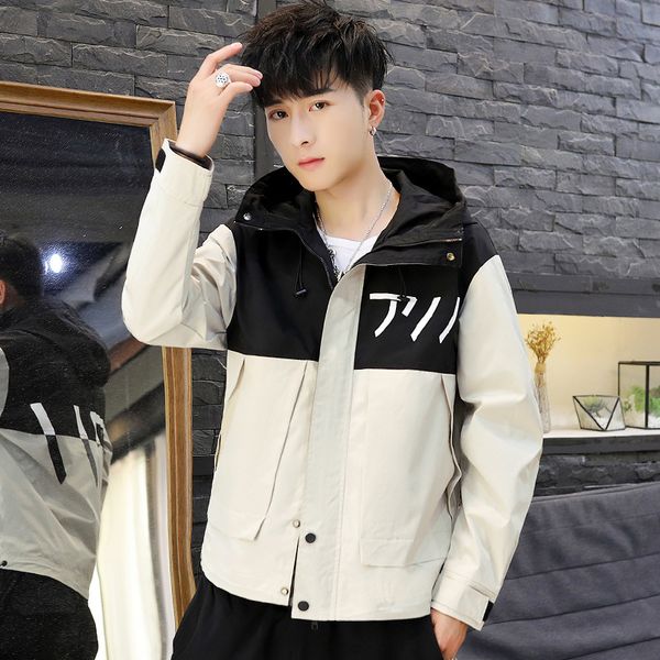 spring 2021 new jacket men's trend youth hooded embroidered frock, Black;brown
spring 2021 new jacket men's trend youth hooded embroidered frock, Black;brown