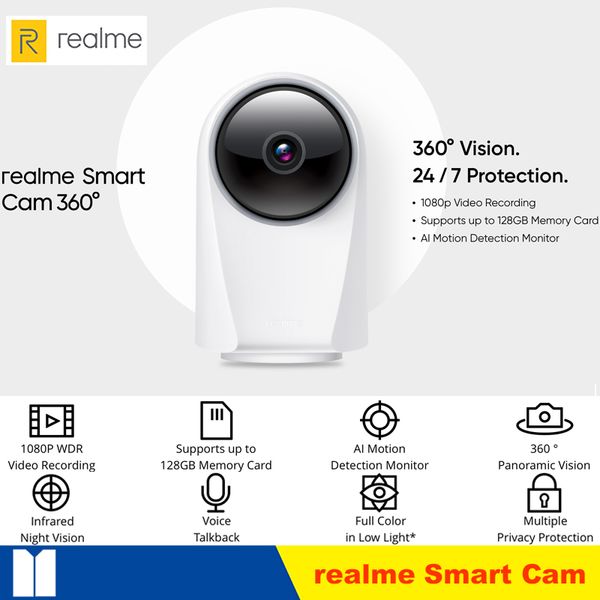 realme smart cam camera 360 degree night vision 1080p video recording supports up to 128gb memory card al motion detection m
realme smart cam camera 360 degree night vision 1080p video recording supports up to 128gb memory card al motion detection m
