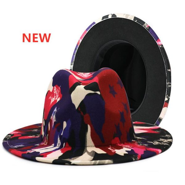 wide brim tie-dye fedora hats for women men autumn winter ladies vintage fascinator multicolor panama felt jazz hat wholesale, Blue;gray
wide brim tie-dye fedora hats for women men autumn winter ladies vintage fascinator multicolor panama felt jazz hat wholesale, Blue;gray