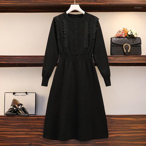 coigarsam 4xl plus size french style knitting women dress lace dresses red black 57761, Black;gray
coigarsam 4xl plus size french style knitting women dress lace dresses red black 57761, Black;gray