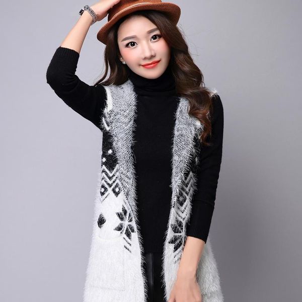 woman spring plus size jacquard knit vests female autumn oversized straight vest women sleeveless hooded knit overcoat, Black;white
woman spring plus size jacquard knit vests female autumn oversized straight vest women sleeveless hooded knit overcoat, Black;white