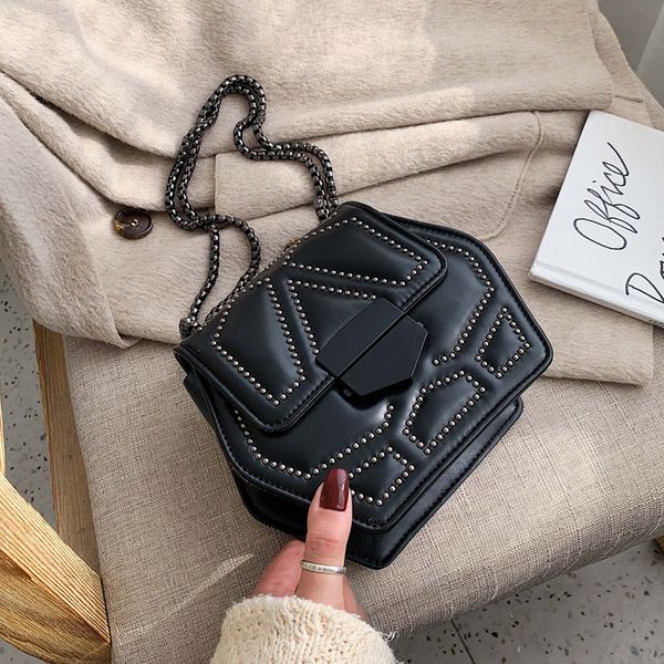 hexagon pu leather crossbody bags for women 2020 rivets chain shoulder simple bag female travel mini handbags c1019
hexagon pu leather crossbody bags for women 2020 rivets chain shoulder simple bag female travel mini handbags c1019