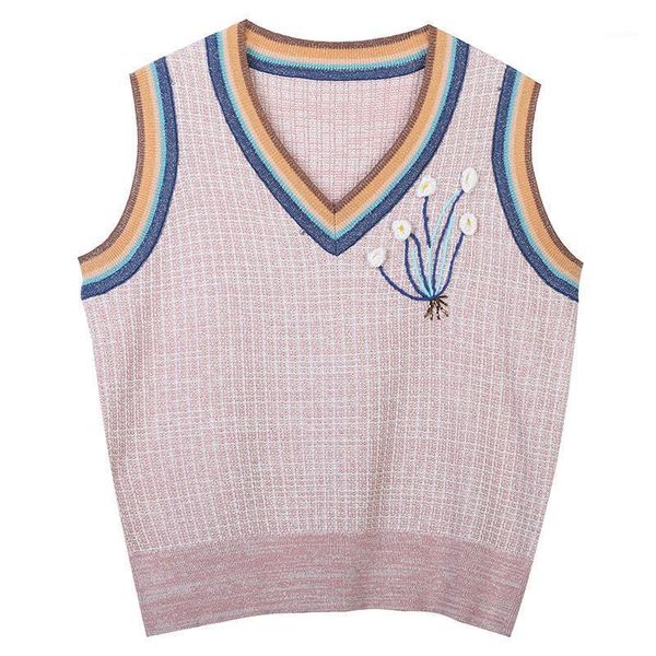 v-neck sweater vest 2021 spring women knitted vest v-neck striped hit color flower embroidered thin knitted sweater1, White;black
v-neck sweater vest 2021 spring women knitted vest v-neck striped hit color flower embroidered thin knitted sweater1, White;black