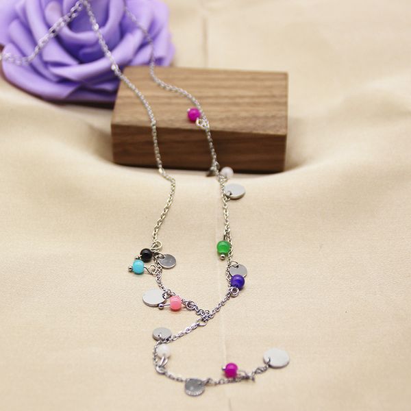 autumn and winter fashion ins long sweater color pearl necklace pendant korean style clavicle chain, Silver
autumn and winter fashion ins long sweater color pearl necklace pendant korean style clavicle chain, Silver