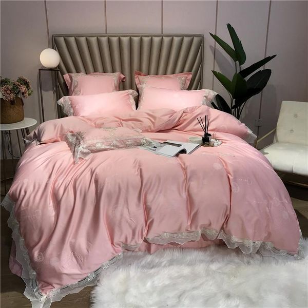 bedding sets pink luxury princess style 80s egyptian cotton white lace embroidery sheet/linen bed set duvet pillowcases girl cover
bedding sets pink luxury princess style 80s egyptian cotton white lace embroidery sheet/linen bed set duvet pillowcases girl cover