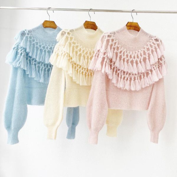 new autumn and winter three-color high-neck fringed bubble long-sleeved hippocampus sweater women, White;black
new autumn and winter three-color high-neck fringed bubble long-sleeved hippocampus sweater women, White;black