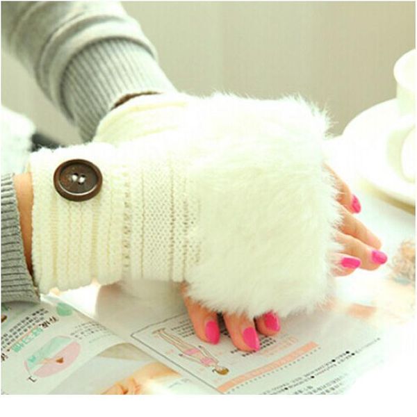new women gloves girl warm winter knitted faux rabbit fur wrist fingerless gloves mittens half finger jlloft, Black
new women gloves girl warm winter knitted faux rabbit fur wrist fingerless gloves mittens half finger jlloft, Black