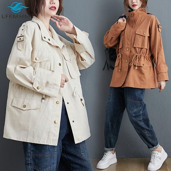 women's trench coats women spring fall fashion korean style multi pocket short office lady solid color casual drawstring waist overalls, Tan;black
women's trench coats women spring fall fashion korean style multi pocket short office lady solid color casual drawstring waist overalls, Tan;black