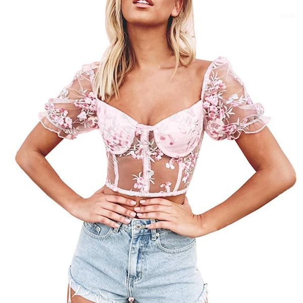 short-sleeve open-neck embroidered mesh see-through puff sleeve pink l size1, White
short-sleeve open-neck embroidered mesh see-through puff sleeve pink l size1, White