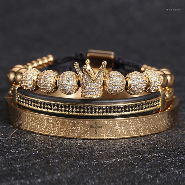 luxury gold bracelet men crown pave cz zircon stainless steel beads braided braiding hommebracelet luxury bracelets gold jewelry1, Golden;silver
luxury gold bracelet men crown pave cz zircon stainless steel beads braided braiding hommebracelet luxury bracelets gold jewelry1, Golden;silver