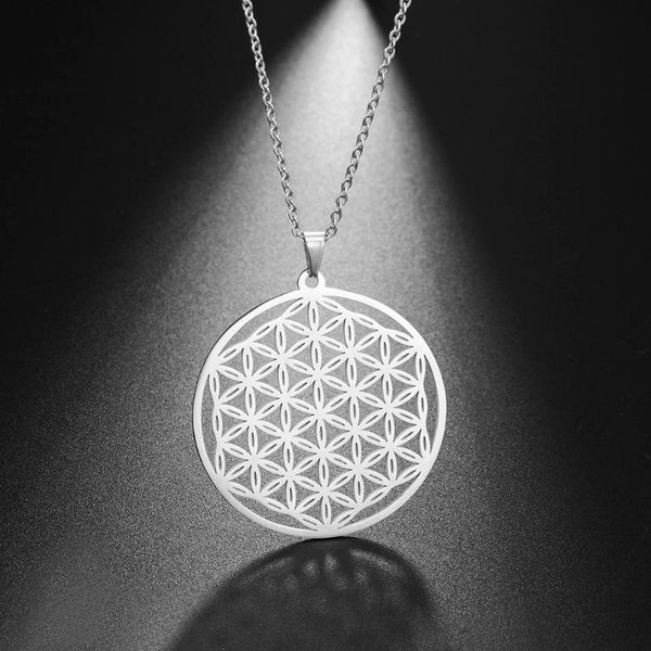 my shape flower of life stainless steel hollow round jewelry pendant necklace choker silvery gold color women necklace gift, Silver
my shape flower of life stainless steel hollow round jewelry pendant necklace choker silvery gold color women necklace gift, Silver
