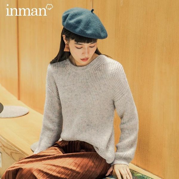 inman 2020 autumn new arrival round neck wild fluffy soft elegant colorful warm pullover knitted sweater, White;black
inman 2020 autumn new arrival round neck wild fluffy soft elegant colorful warm pullover knitted sweater, White;black