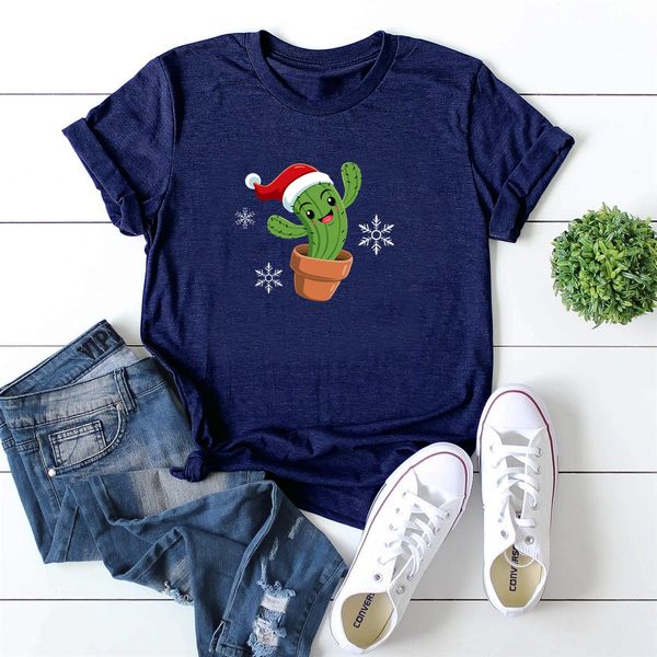 lh20281 street personality christmas christmas hat cactus pattern printing trend casual round neck t-shirt, White
lh20281 street personality christmas christmas hat cactus pattern printing trend casual round neck t-shirt, White