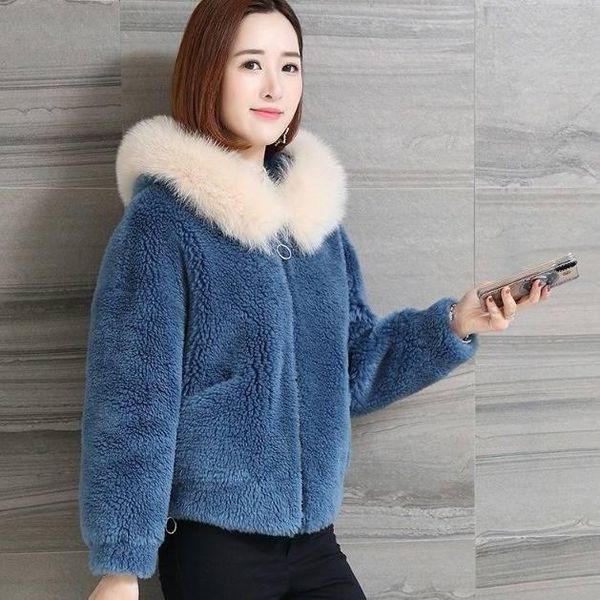 short artificial cashmere fur female coat hooded grain cashmere reversible women wool women's winter jackets plush jacket, Black
short artificial cashmere fur female coat hooded grain cashmere reversible women wool women's winter jackets plush jacket, Black