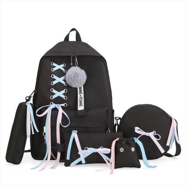 5pcs set school bag for teenage solid backpack 2019 schoolbag women student bag lace bow bundle backpack high quality
5pcs set school bag for teenage solid backpack 2019 schoolbag women student bag lace bow bundle backpack high quality