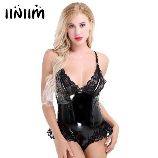 women's jumpsuits & rompers women bustier lingerie patent leather reflective lace patchwork sleeveless slim nightclub costume bodysuit, Black;white
women's jumpsuits & rompers women bustier lingerie patent leather reflective lace patchwork sleeveless slim nightclub costume bodysuit, Black;white