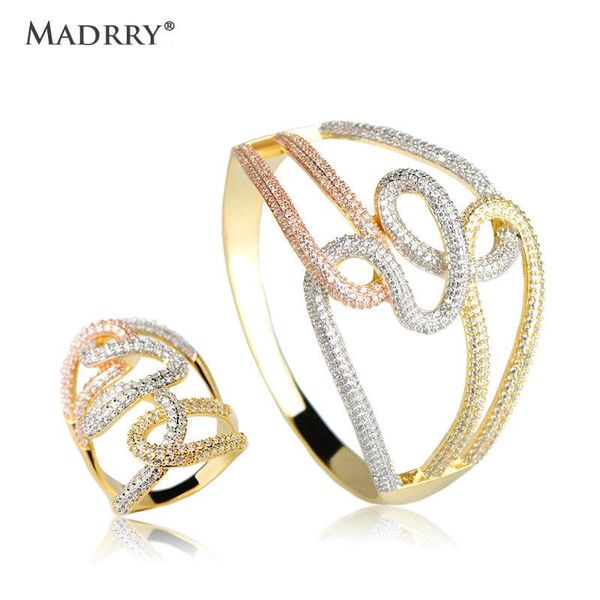 madrry luxury copper width bangles ring women wedding jewelry sets multi tone cubic zirconia pulseira aneis copper accessories, Silver
madrry luxury copper width bangles ring women wedding jewelry sets multi tone cubic zirconia pulseira aneis copper accessories, Silver