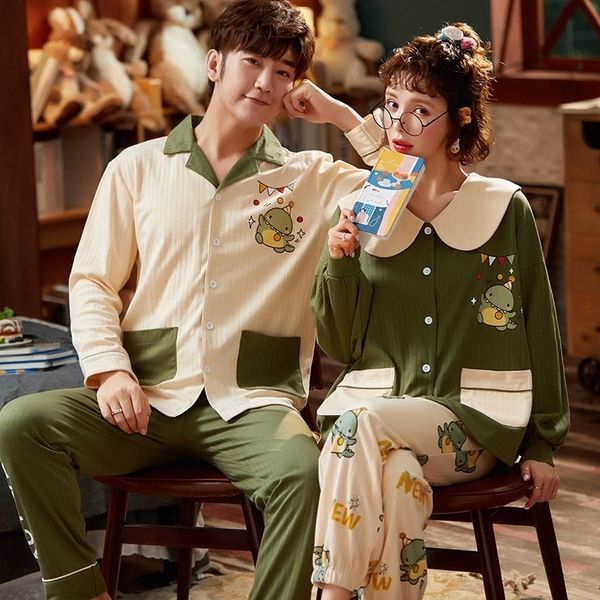nightwa autumn couple pajamas set 100% cotton loose pyjamas women men long sleeve homewear lovers nightgowns pajama set 201027, Black;red
nightwa autumn couple pajamas set 100% cotton loose pyjamas women men long sleeve homewear lovers nightgowns pajama set 201027, Black;red