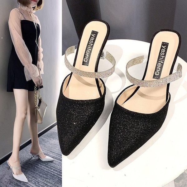 2020 fashion baotou muller sandals women fine with pointed a half slippers to wear fashionable joker single shoes, Black
2020 fashion baotou muller sandals women fine with pointed a half slippers to wear fashionable joker single shoes, Black