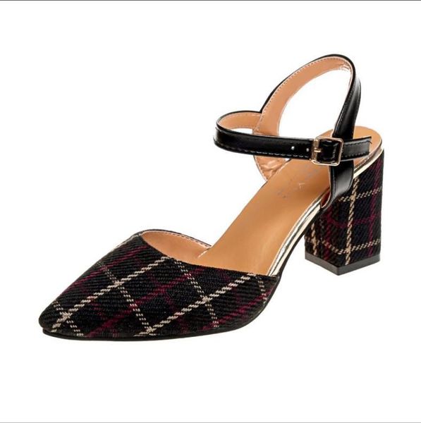dress shoes european and american plaid women's sandals summer 2021 latest high heels high-end chunky sandalia mujer, Black
dress shoes european and american plaid women's sandals summer 2021 latest high heels high-end chunky sandalia mujer, Black