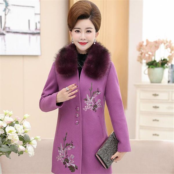 fashion wool coat female autumn winter women fur collar floral embroidery coats plus size women's clothing casaco feminino 201102, Black
fashion wool coat female autumn winter women fur collar floral embroidery coats plus size women's clothing casaco feminino 201102, Black