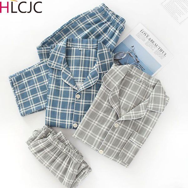 men's sleepwear plaid pajama suit 100% cotton gauze thin casual pijama set long sleeves trousers mens pyjama autumn men, Black;brown
men's sleepwear plaid pajama suit 100% cotton gauze thin casual pijama set long sleeves trousers mens pyjama autumn men, Black;brown