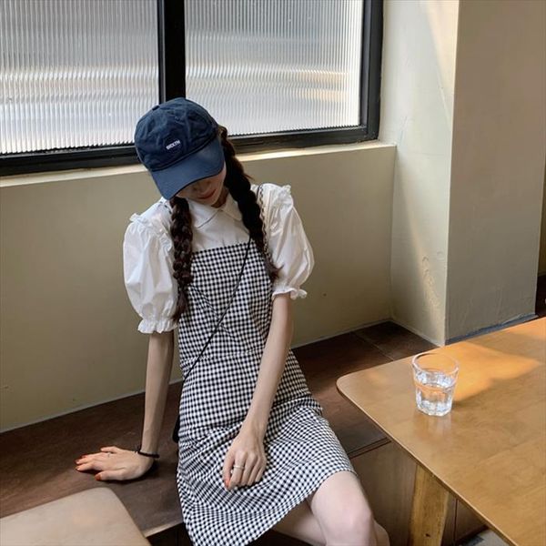 summer two piece set women oufits dress short sleeve wihte and spaghetti strap plaid bodycon dress elegant 2 sets, Gray
summer two piece set women oufits dress short sleeve wihte and spaghetti strap plaid bodycon dress elegant 2 sets, Gray