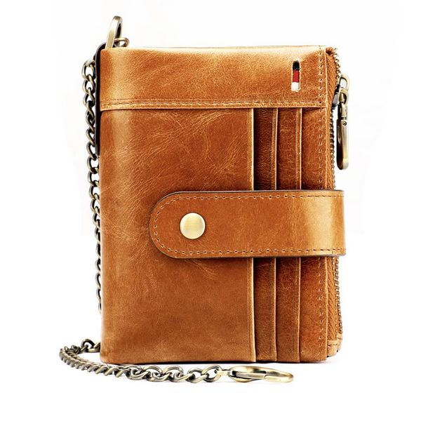 wallets vintage crazy horse leather short wallet genuine rfid anti-theft coin purse multi-card chain purses zipper pocket, Red;black
wallets vintage crazy horse leather short wallet genuine rfid anti-theft coin purse multi-card chain purses zipper pocket, Red;black