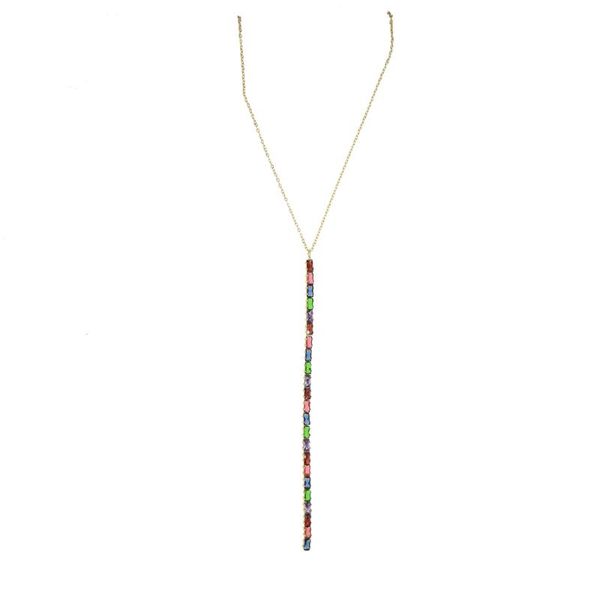 2020 fashion rainbow cz paved bar shape charm pendant necklace with gold color y shape long neckalce for women wedding gift, Golden;silver
2020 fashion rainbow cz paved bar shape charm pendant necklace with gold color y shape long neckalce for women wedding gift, Golden;silver
