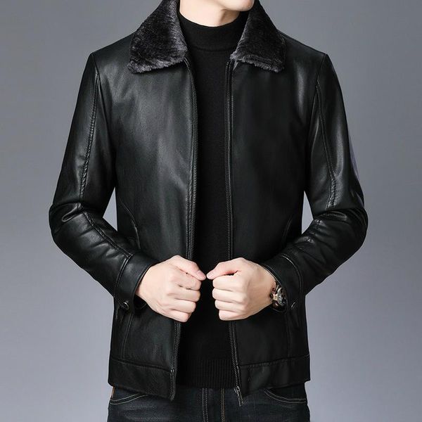 winter faux fur leather jacket men plus size velvet jackets detachable collar business casual black faux leather coat oversize
winter faux fur leather jacket men plus size velvet jackets detachable collar business casual black faux leather coat oversize