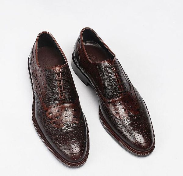 carved brogue dress shoes men lace up mix colour pleated genuine leather moccasins patchwork breathable groom smart casual shoes, Black
carved brogue dress shoes men lace up mix colour pleated genuine leather moccasins patchwork breathable groom smart casual shoes, Black