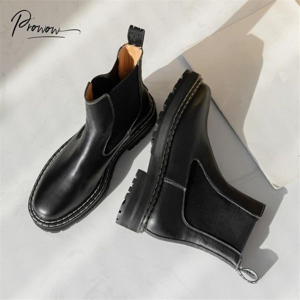 prowow new style black genuine leather women ankle boots round toe slip on thick mid heel women autumn winter boots shoes woman1
prowow new style black genuine leather women ankle boots round toe slip on thick mid heel women autumn winter boots shoes woman1