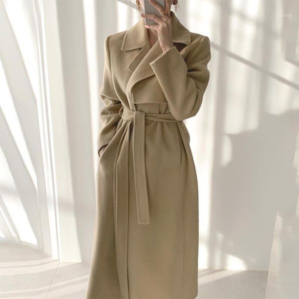 korean style woolen coat women elegant long sleeve turn down collar long coat ladies with belt khaki wool blends fashion outwear1, Black
korean style woolen coat women elegant long sleeve turn down collar long coat ladies with belt khaki wool blends fashion outwear1, Black