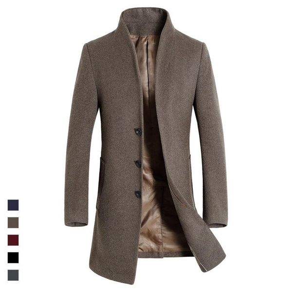 men's wool & blends winter coat 5xl 6xl male overcoat thinken business casual woollen pea coats men brand clothing sa1681, Black
men's wool & blends winter coat 5xl 6xl male overcoat thinken business casual woollen pea coats men brand clothing sa1681, Black