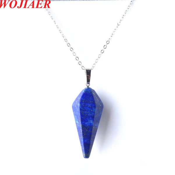 WOJIAER Necklace Natural Lapis Lazuli Gem Stone Hexagonal Pyramid Pendant Reiki Chakra Dangle Beads Jewelry Z9088
WOJIAER Necklace Natural Lapis Lazuli Gem Stone Hexagonal Pyramid Pendant Reiki Chakra Dangle Beads Jewelry Z9088